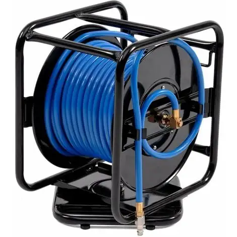 Varan Motors - Var-AHR-01 Dévidoir - Enrouleur De Tuyau Pneumatique Portable En Acier 30m 12bar Rotation à 360° - Bleu 1 Varan Motors - Var-AHR-01 Dévidoir - Enrouleur De Tuyau Pneumatique Portable En Acier 30m 12bar Rotation à 360° - Bleu