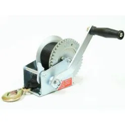 Varan Motors - S1200 Treuil Manuel à Manivelle 544/1088kg Pour Remorque, Quad, Bateau Avec Sangle De 50mm X 8m - Gris