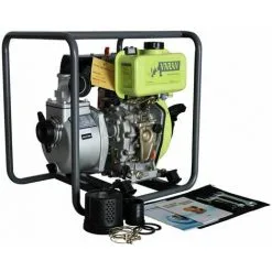 Varan Motors - 92705 Pompe à Eau Thermique Diesel 2'' 211cc 4CV, 36m³/h, 26m Hauteur D'eau - Gris