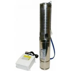 Varan Motors - 4SM3-6F Pompe à Eau Immergée Pour Puits Profond Ou Forage, 4m³/h - 34m, 370Watt, Rotor INOX - Gris