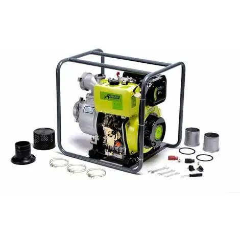 Varan Motors - 92707 Pompe à Eau Diesel Motopompe 4'' 418cc 10CV, Dém. Electrique, 96m³/h, 31m Max - Vert -VARAN MOTORS Soldes Magasin 3905526 1