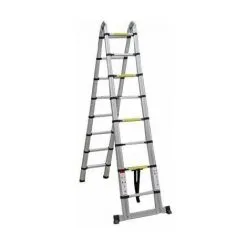 Varan Motors - DLT708B Echelle Télescopique Multi-fonctions En Alu De 5.00m, 16 échelons - Gris