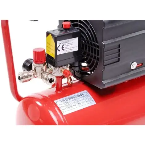 Varan Motors - 184005 Compresseur D'air 24L 2CV 1.5KW, 130 Litres Par Minute - Rouge 5 Varan Motors - 184005 Compresseur D'air 24L 2CV 1.5KW, 130 Litres Par Minute - Rouge – Image 5